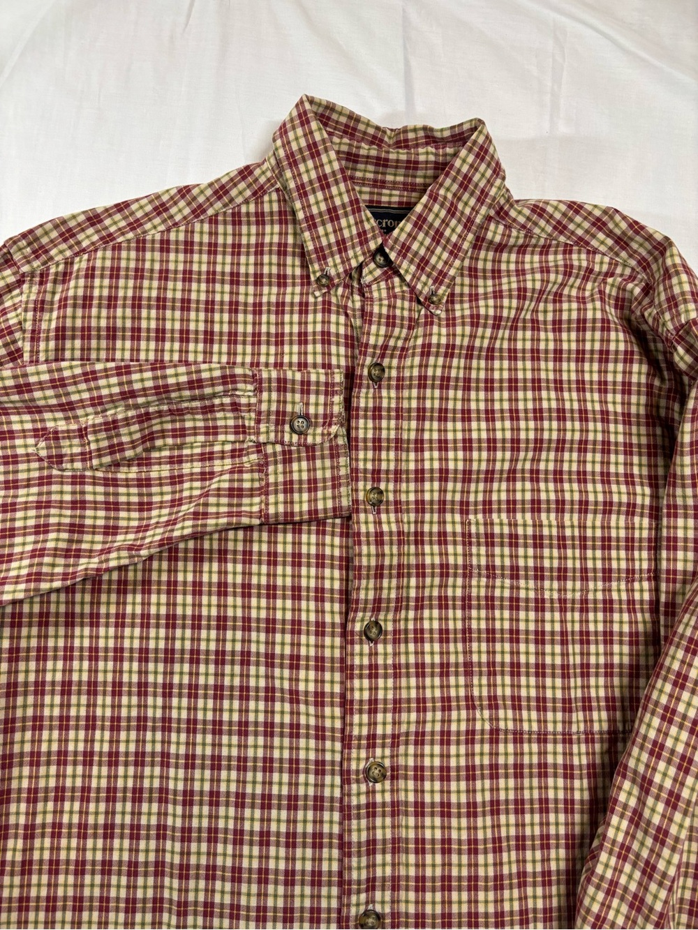 Abercrombie & Fitch Men's Long Sleeve Shirt Blue/Green Plaid Size S Vintage 90s